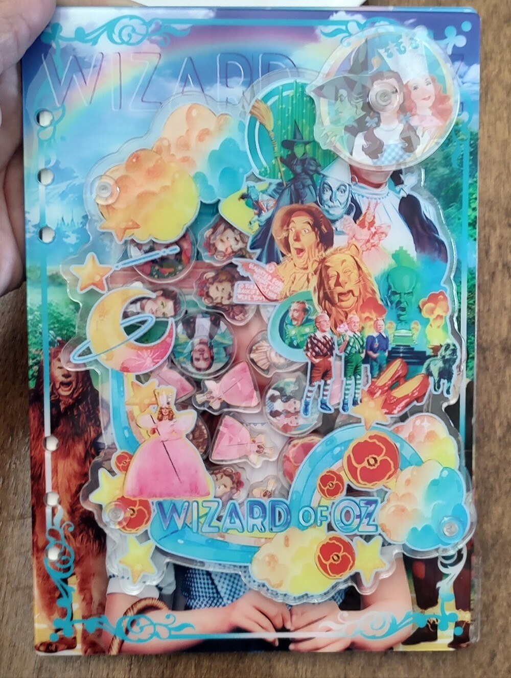 New! A5 Wizard Of Oz Acrylic Shaker Notebook With Paper
